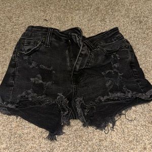 Ripped Black Jean Shorts